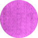 Round Machine Washable Abstract Pink Contemporary Rug, wshcon2613pnk