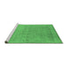 Sideview of Machine Washable Abstract Emerald Green Contemporary Area Rugs, wshcon2613emgrn