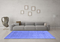 Machine Washable Abstract Blue Contemporary Rug, wshcon2613blu