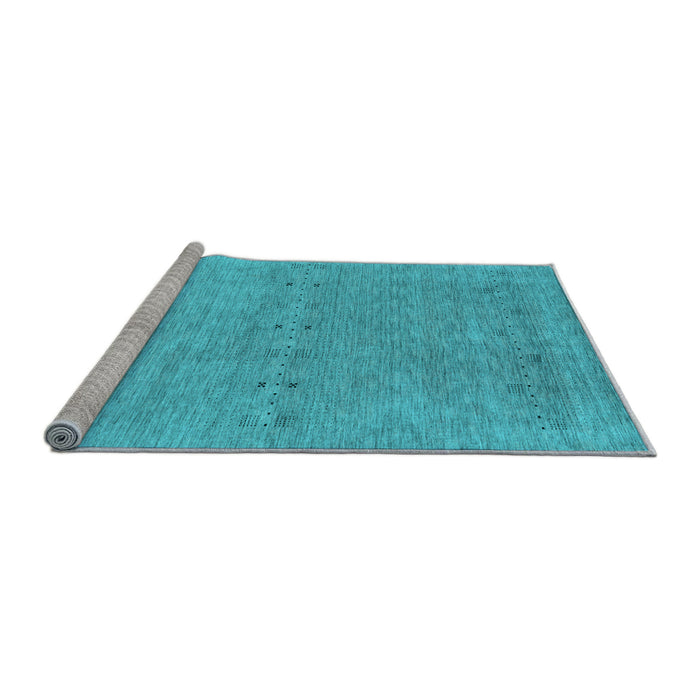 Sideview of Machine Washable Abstract Light Blue Contemporary Rug, wshcon2613lblu