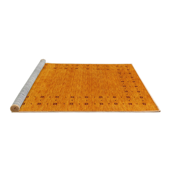 Serging Thickness of Machine Washable Contemporary Orange Red Rug, wshcon2614