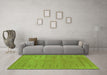 Machine Washable Abstract Green Contemporary Area Rugs in a Living Room,, wshcon2614grn