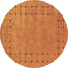 Round Abstract Brown Contemporary Rug, con2614brn