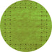 Machine Washable Abstract Green Contemporary Area Rugs, wshcon2614grn