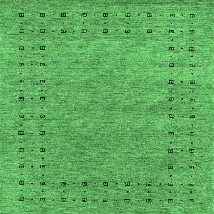 Square Abstract Emerald Green Contemporary Rug, con2614emgrn