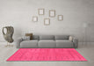 Machine Washable Abstract Pink Contemporary Rug in a Living Room, wshcon2614pnk