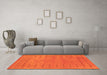 Machine Washable Abstract Orange Contemporary Area Rugs in a Living Room, wshcon2614org