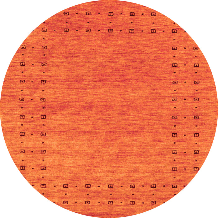 Square Abstract Orange Contemporary Rug, con2614org