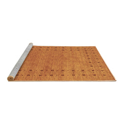 Sideview of Machine Washable Abstract Brown Contemporary Rug, wshcon2614brn