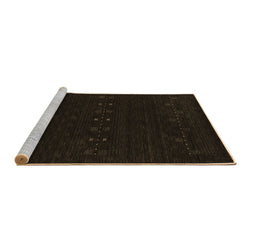 Sideview of Machine Washable Abstract Brown Contemporary Rug, wshcon2615brn