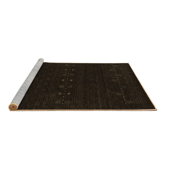 Sideview of Machine Washable Abstract Brown Contemporary Rug, wshcon2615brn