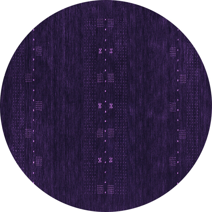 Round Abstract Purple Contemporary Rug, con2615pur