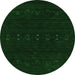 Machine Washable Abstract Green Contemporary Area Rugs, wshcon2615grn