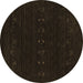 Round Machine Washable Abstract Brown Contemporary Rug, wshcon2615brn