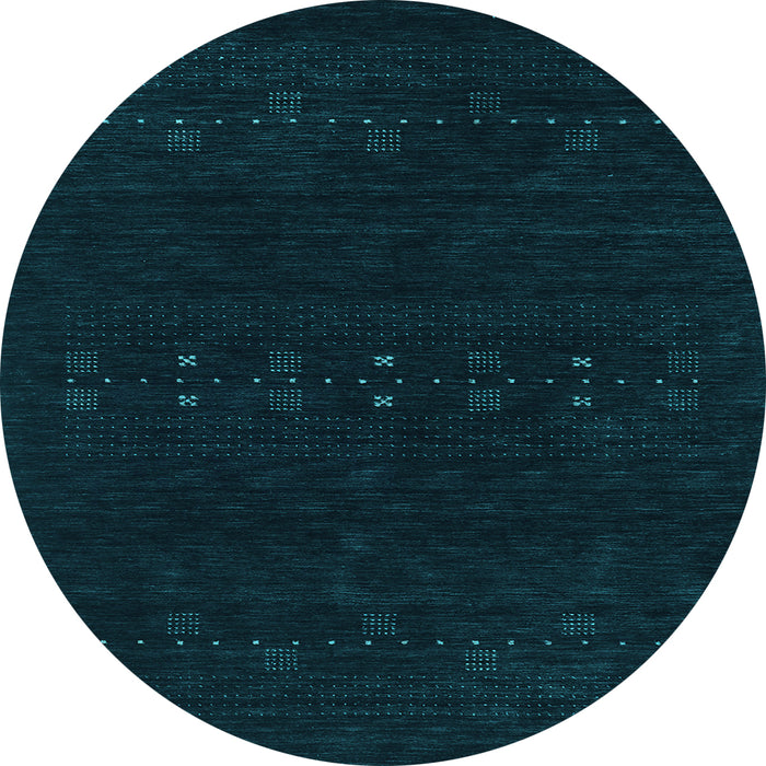 Round Abstract Light Blue Contemporary Rug, con2615lblu