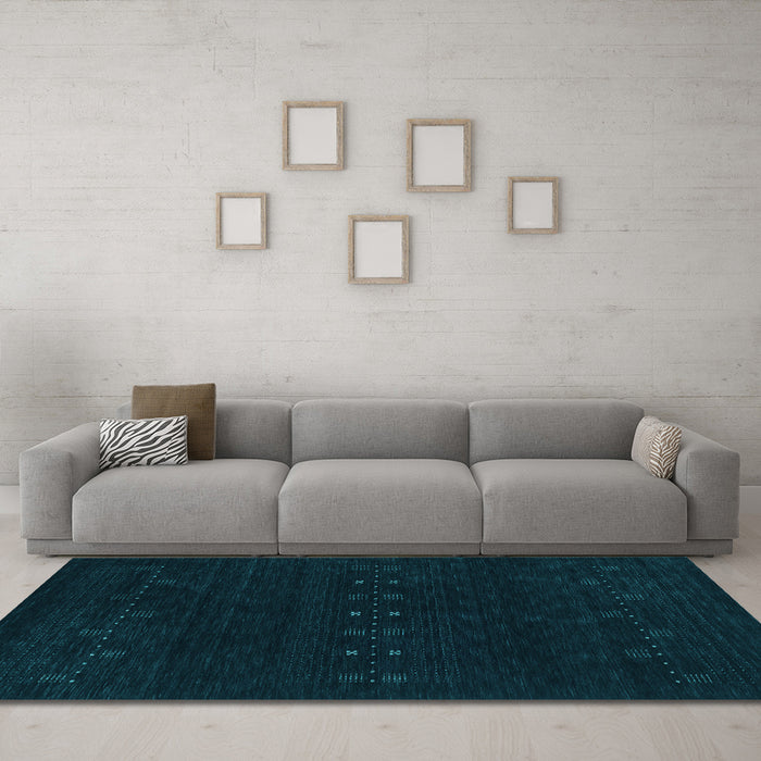 Machine Washable Abstract Light Blue Contemporary Rug in a Living Room, wshcon2615lblu
