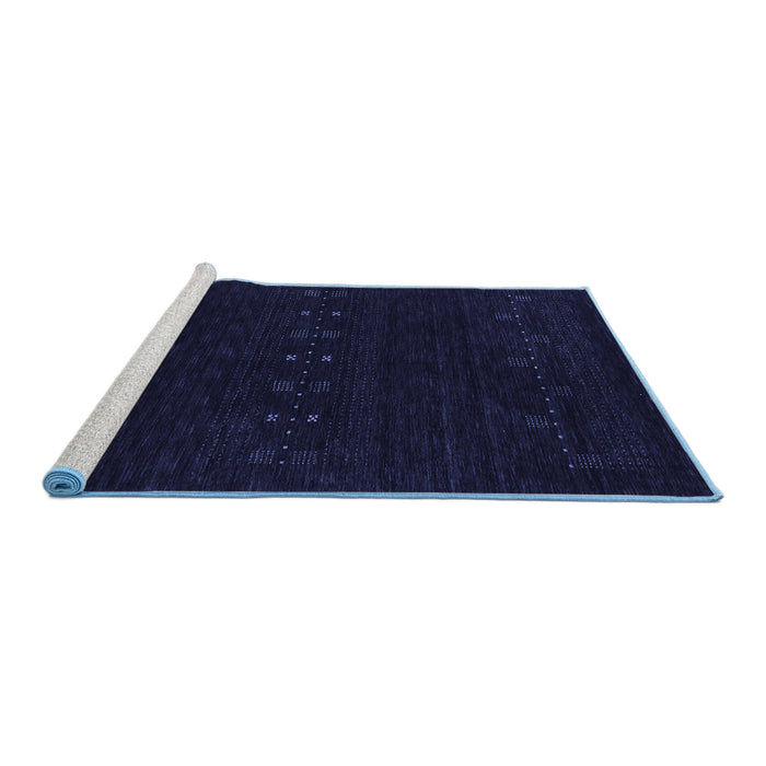 Sideview of Machine Washable Abstract Blue Contemporary Rug, wshcon2615blu