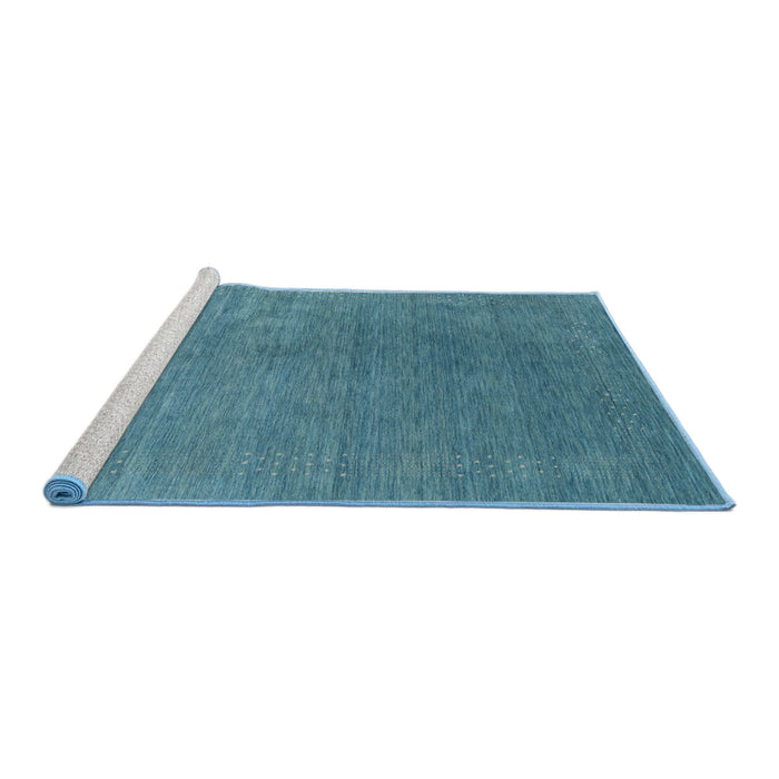 Serging Thickness of Machine Washable Contemporary Macaw Blue Green Rug, wshcon2616