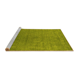 Sideview of Machine Washable Abstract Yellow Contemporary Rug, wshcon2616yw
