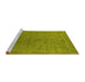 Sideview of Machine Washable Abstract Yellow Contemporary Rug, wshcon2616yw