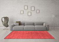 Machine Washable Abstract Red Contemporary Rug, wshcon2616red