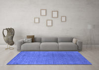 Machine Washable Abstract Blue Contemporary Rug, wshcon2616blu