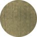 Round Abstract Brown Contemporary Rug, con2616brn