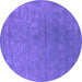 Round Abstract Purple Contemporary Rug, con2616pur