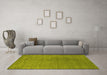 Machine Washable Abstract Yellow Contemporary Rug in a Living Room, wshcon2616yw