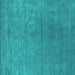 Square Machine Washable Abstract Turquoise Contemporary Area Rugs, wshcon2616turq