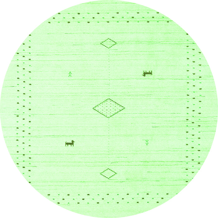 Square Solid Green Modern Rug, con2617grn