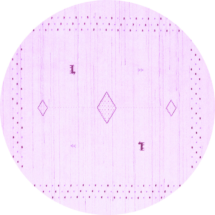Round Solid Purple Modern Rug, con2617pur