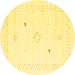 Round Solid Yellow Modern Rug, con2617yw