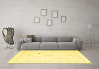 Machine Washable Solid Yellow Modern Rug, wshcon2617yw