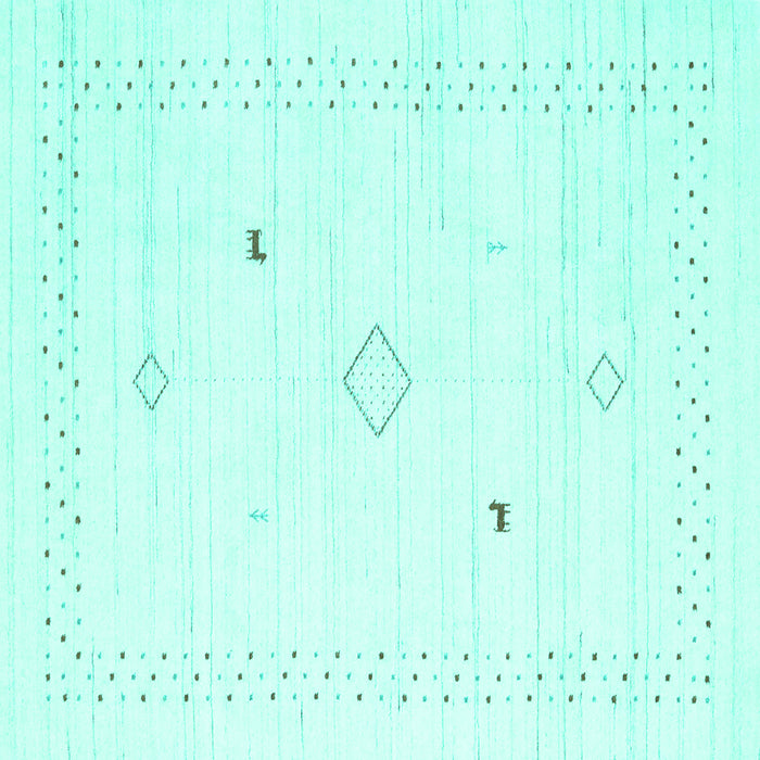 Square Solid Turquoise Modern Rug, con2617turq