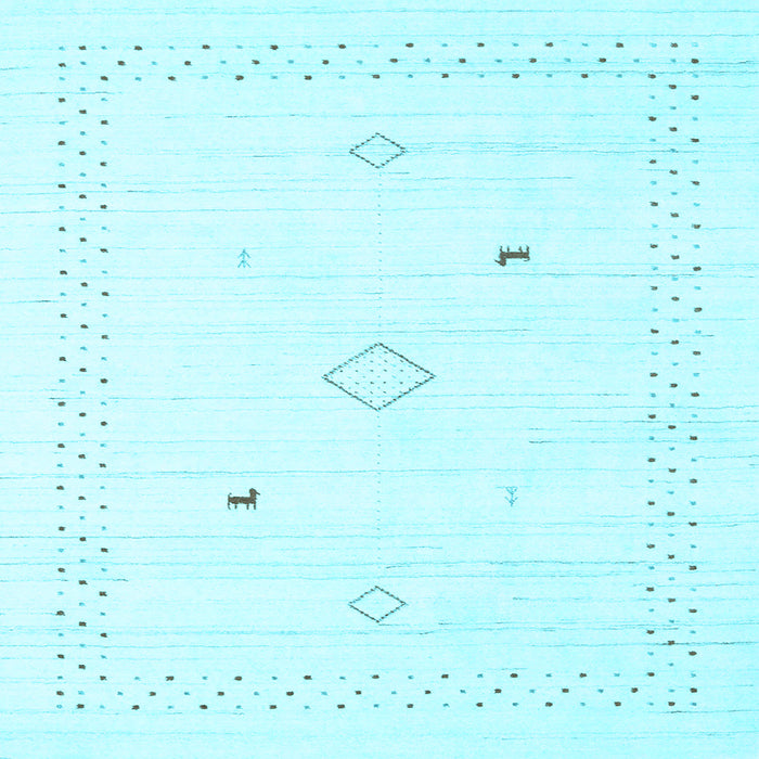 Square Solid Light Blue Modern Rug, con2617lblu