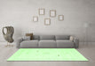 Machine Washable Solid Green Modern Area Rugs in a Living Room,, wshcon2617grn