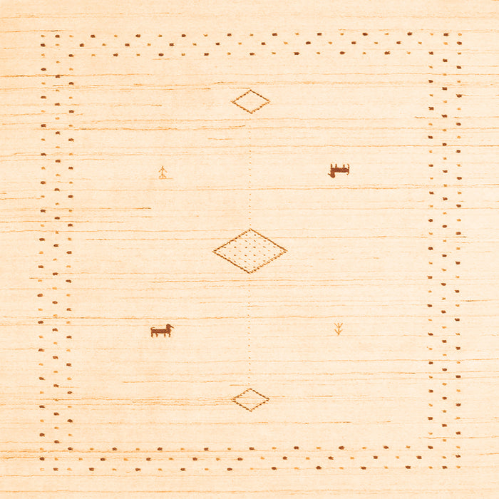 Round Machine Washable Solid Orange Modern Area Rugs, wshcon2617org