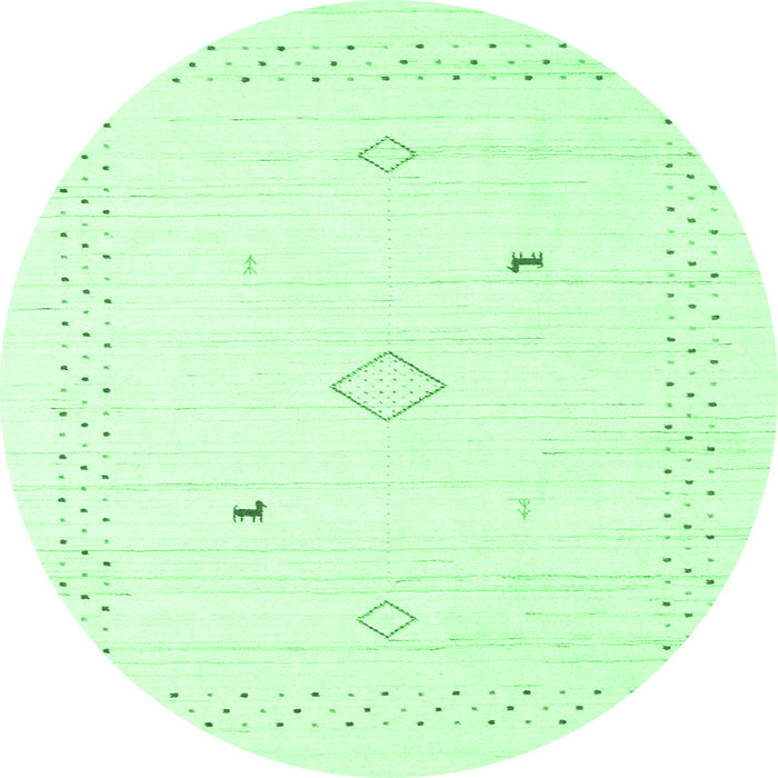 Round Solid Emerald Green Modern Rug, con2617emgrn