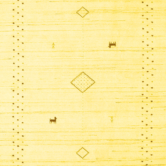 Machine Washable Solid Yellow Modern Rug, wshcon2617yw