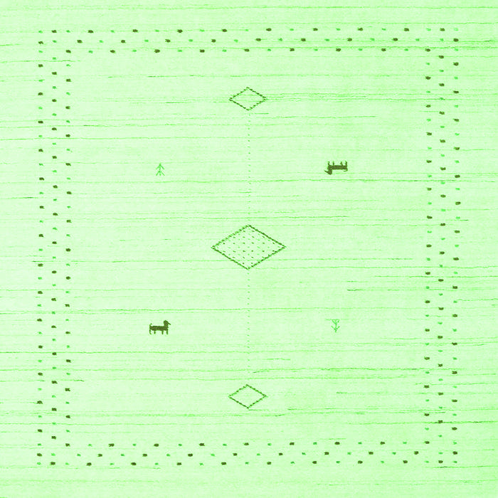 Round Machine Washable Solid Green Modern Area Rugs, wshcon2617grn