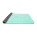 Sideview of Solid Turquoise Modern Rug, con2617turq