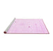 Sideview of Machine Washable Solid Pink Modern Rug, wshcon2617pnk