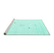 Sideview of Machine Washable Solid Turquoise Modern Area Rugs, wshcon2617turq