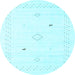 Round Solid Light Blue Modern Rug, con2617lblu