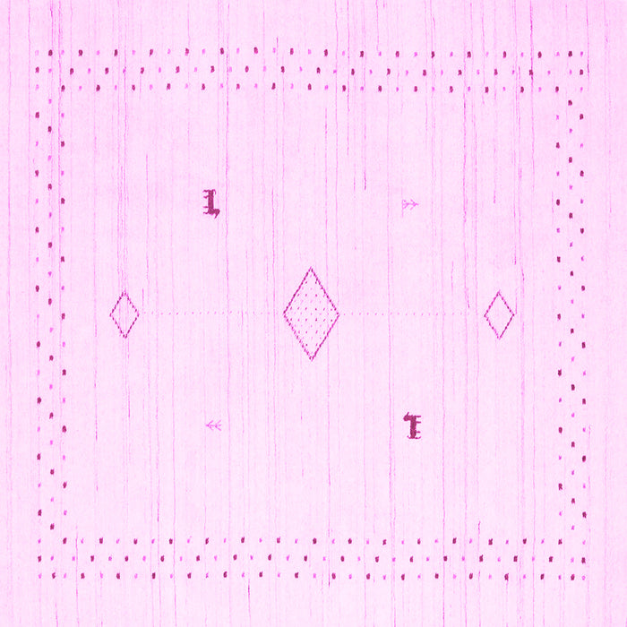 Square Solid Pink Modern Rug, con2617pnk