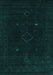 Machine Washable Abstract Turquoise Contemporary Area Rugs, wshcon2618turq