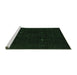 Sideview of Machine Washable Abstract Emerald Green Contemporary Area Rugs, wshcon2618emgrn