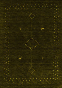 Abstract Yellow Contemporary Rug, con2618yw