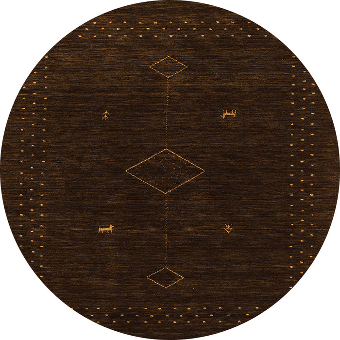 Square Abstract Orange Contemporary Rug, con2618org